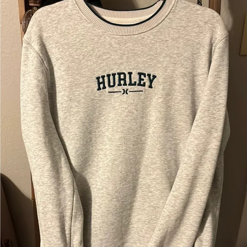 Hurley Light Gray Crewneck Sweater for Men